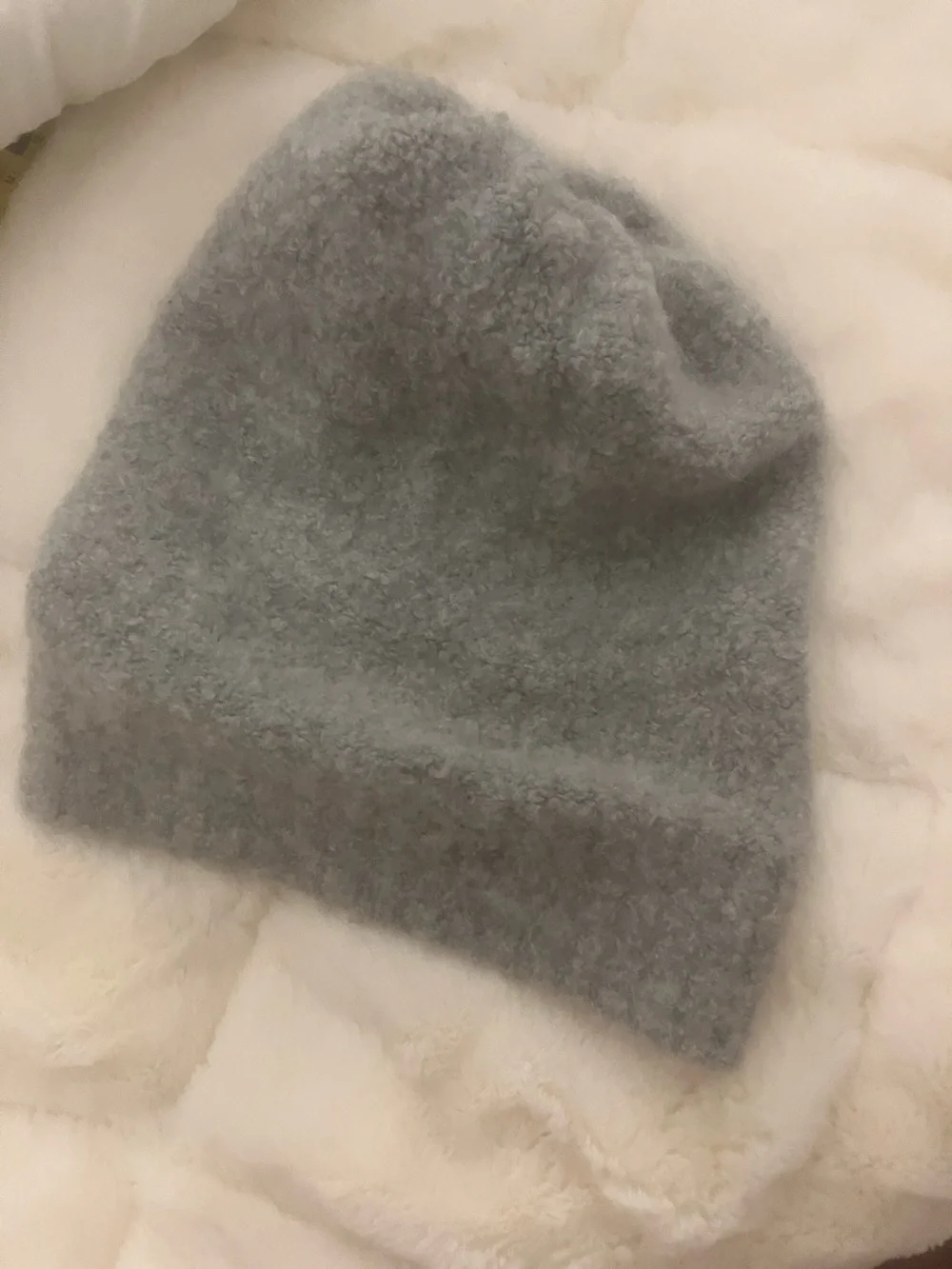 L.L. Bean Gray Knit Pom-Pom Beanie